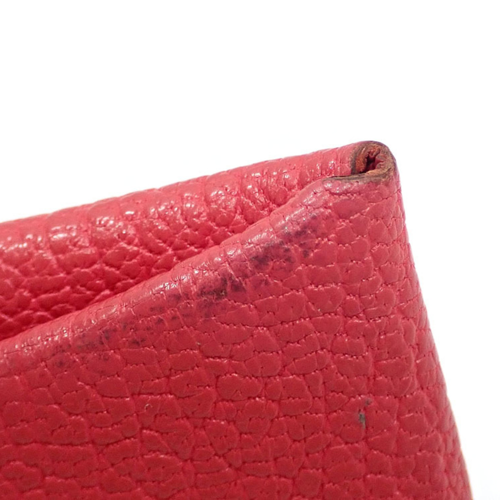 HERMES Bastia Coin Case Women's Rouge Vif Chevre N Stamp Made Around 2010 Purse - Picture 4 of 10